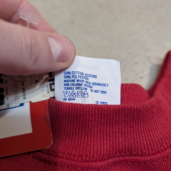 VTG 80s-90s Deadstock Tultex Sweatshirt Mens M Red Blank - Picture 5 of 7